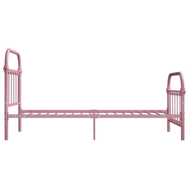 Cadre de lit sans matelas rose métal 90x200 cm