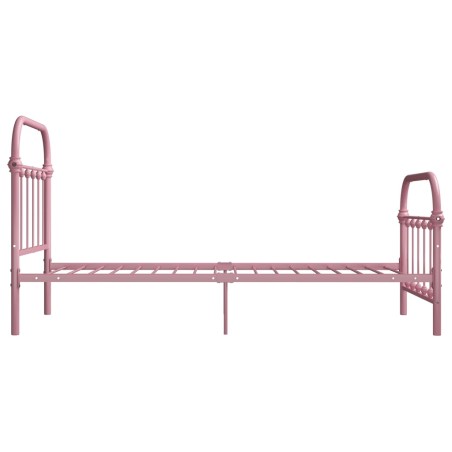 Cadre de lit sans matelas rose métal 90x200 cm