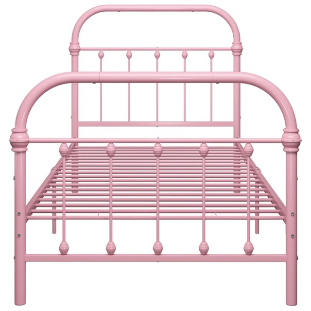 Cadre de lit sans matelas rose métal 90x200 cm