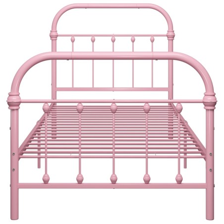 Cadre de lit sans matelas rose métal 90x200 cm