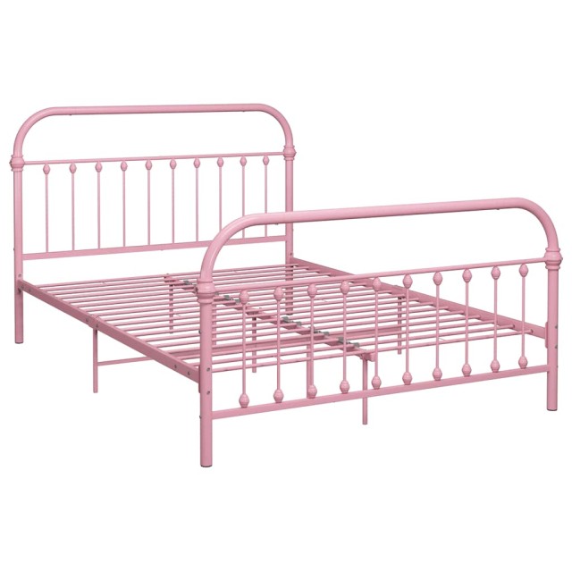 Cadre de lit sans matelas rose métal 120x200 cm