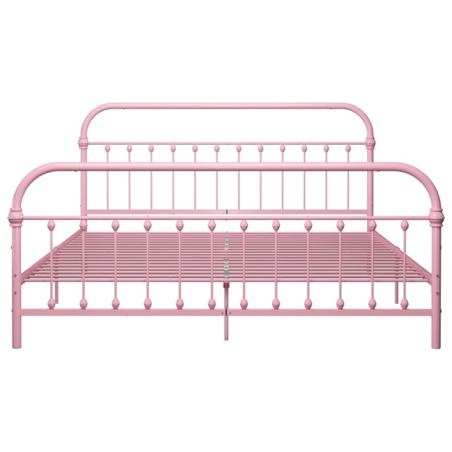 Cadre de lit sans matelas rose métal 180x200 cm