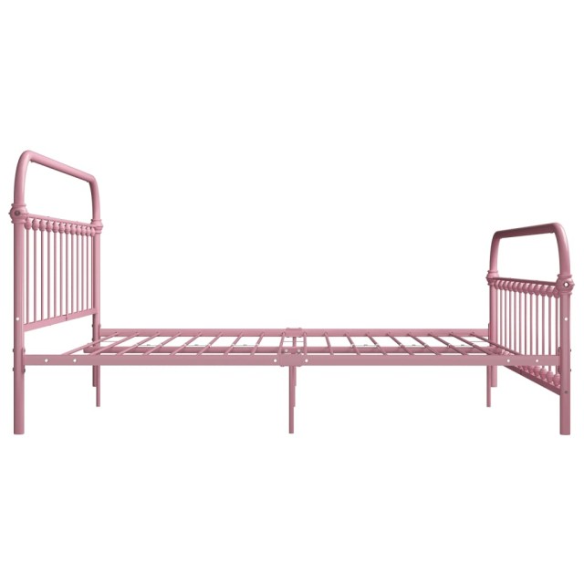 Cadre de lit sans matelas rose métal 180x200 cm