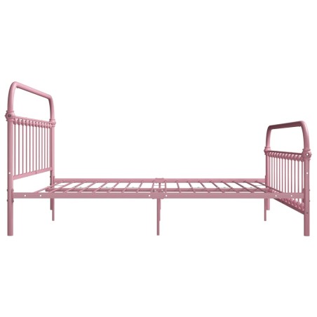 Cadre de lit sans matelas rose métal 180x200 cm