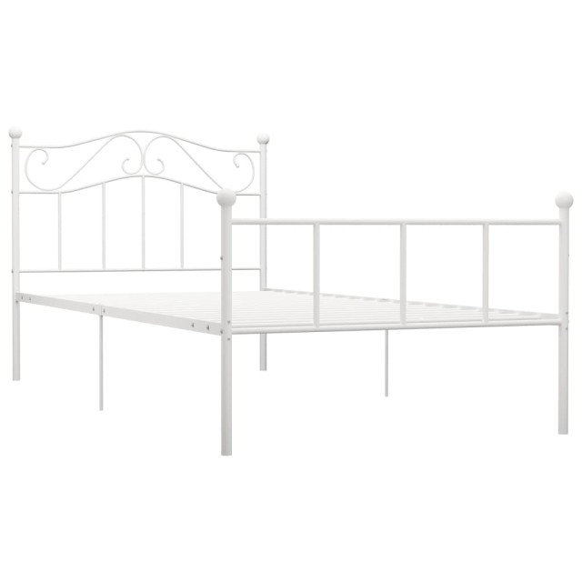 Cadre de lit sans matelas blanc métal 90x200 cm