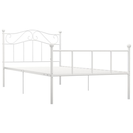 Cadre de lit sans matelas blanc métal 90x200 cm
