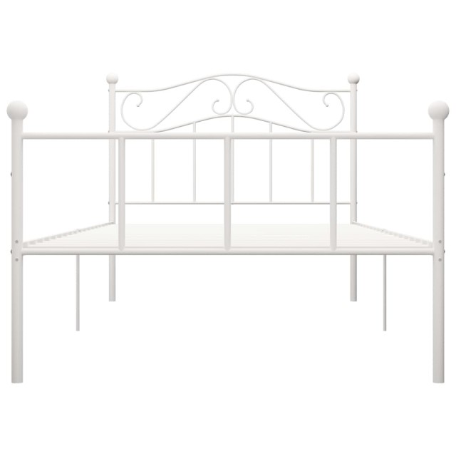 Cadre de lit sans matelas blanc métal 90x200 cm