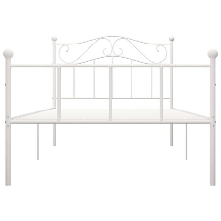 Cadre de lit sans matelas blanc métal 90x200 cm