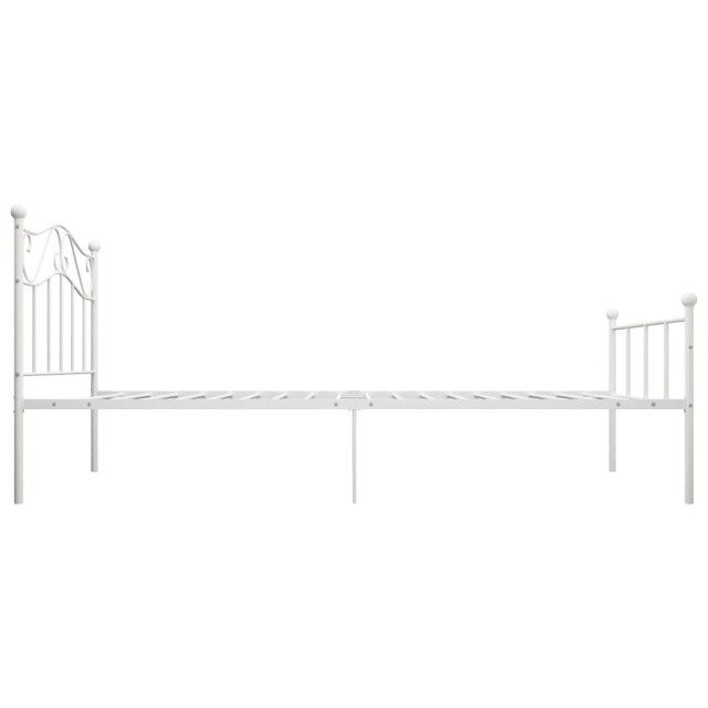 Cadre de lit sans matelas blanc métal 90x200 cm