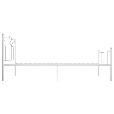 Cadre de lit sans matelas blanc métal 90x200 cm