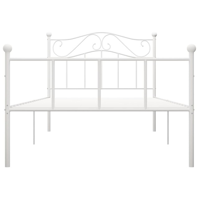 Cadre de lit sans matelas blanc métal 100x200 cm