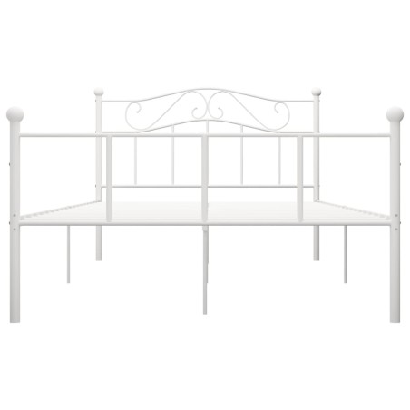 Cadre de lit sans matelas blanc métal 120x200 cm