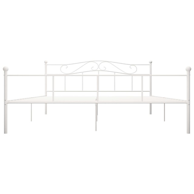 Cadre de lit sans matelas blanc métal 180x200 cm