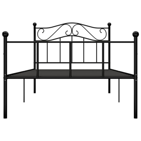Cadre de lit sans matelas noir métal 90x200 cm
