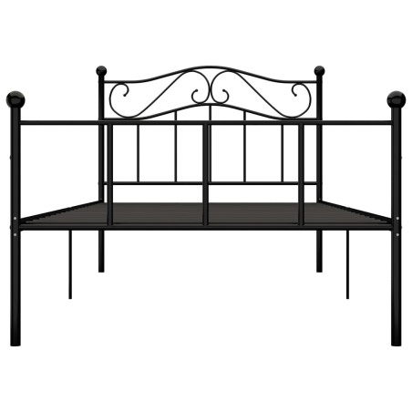 Cadre de lit sans matelas noir métal 100x200 cm