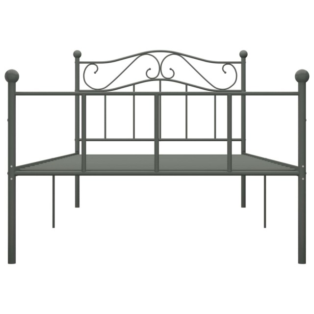 Cadre de lit sans matelas gris métal 100x200 cm