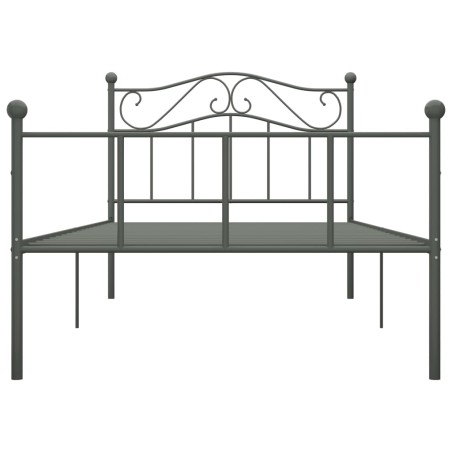 Cadre de lit sans matelas gris métal 100x200 cm