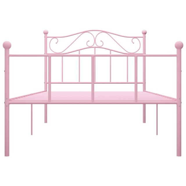 Cadre de lit sans matelas rose métal 90x200 cm