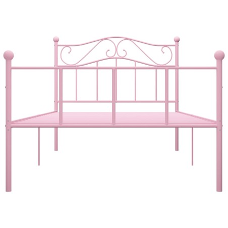 Cadre de lit sans matelas rose métal 90x200 cm