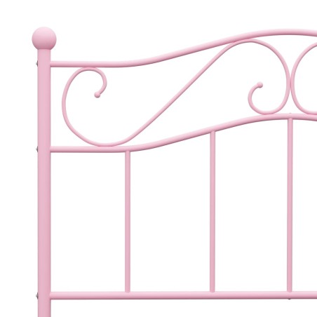 Cadre de lit sans matelas rose métal 90x200 cm