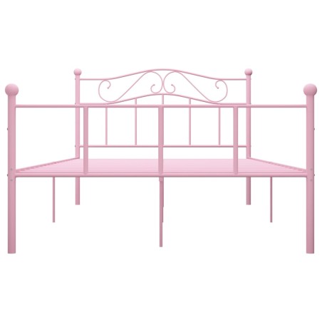 Cadre de lit sans matelas rose métal 120x200 cm