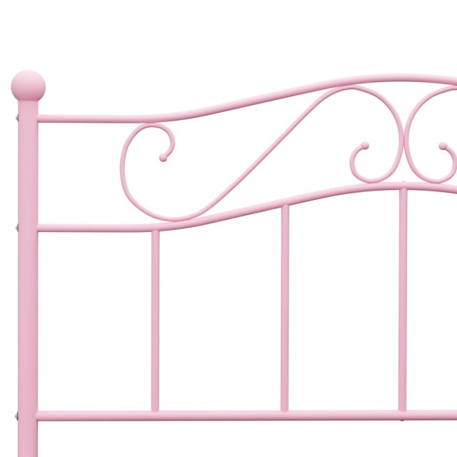Cadre de lit sans matelas rose métal 120x200 cm