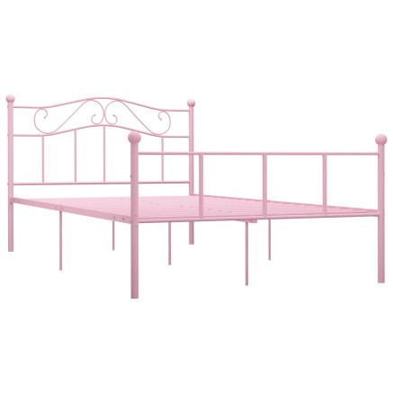 Cadre de lit sans matelas rose métal 140x200 cm 2