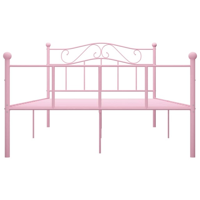 Cadre de lit sans matelas rose métal 140x200 cm