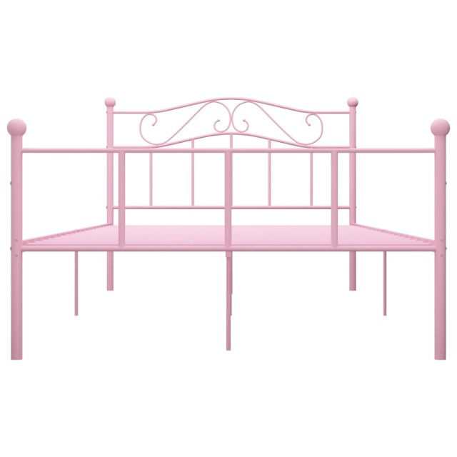 Cadre de lit sans matelas rose métal 160x200 cm