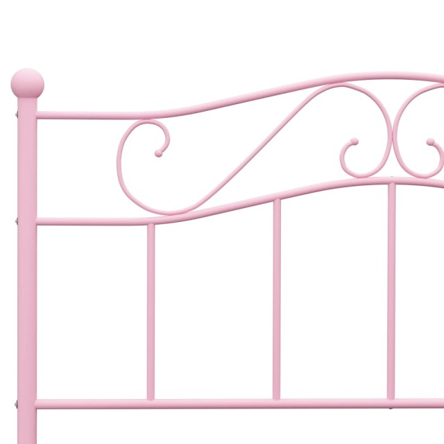 Cadre de lit sans matelas rose métal 160x200 cm