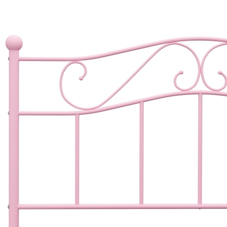 Cadre de lit sans matelas rose métal 160x200 cm