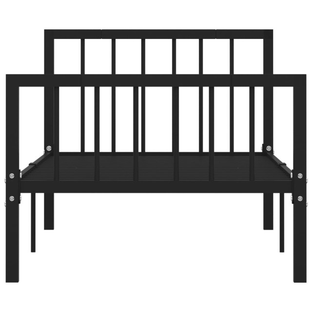 Cadre de lit sans matelas noir métal 100x200 cm