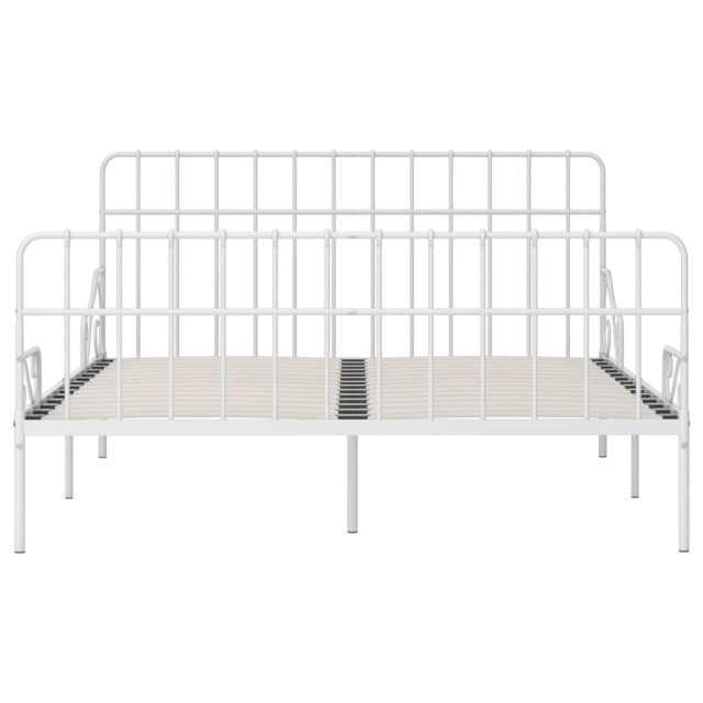 Cadre de lit sans matelas avec sommier à lattes métal 200x200cm