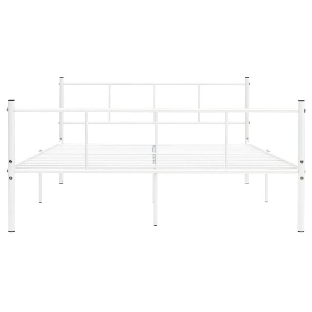 Cadre de lit sans matelas blanc métal 120x200 cm