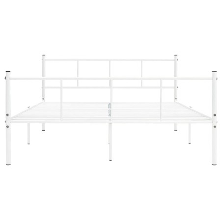 Cadre de lit sans matelas blanc métal 120x200 cm