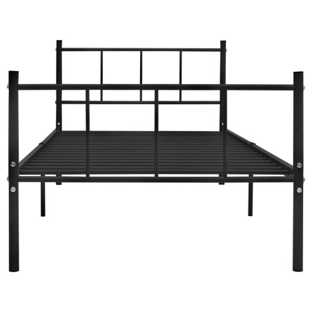 Cadre de lit sans matelas noir métal 90x200 cm