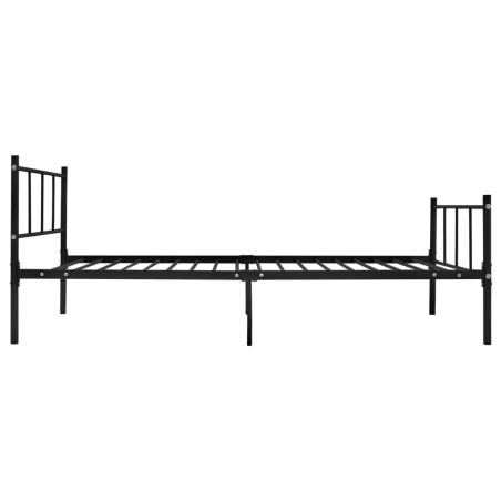 Cadre de lit sans matelas noir métal 90x200 cm