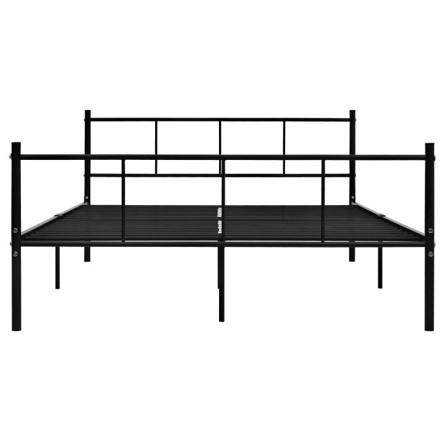 Cadre de lit sans matelas noir métal 140x200 cm