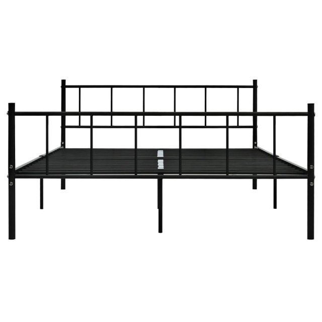 Cadre de lit sans matelas noir métal 180x200 cm