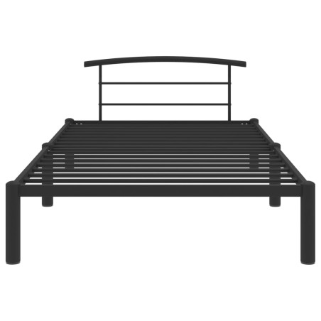 Cadre de lit sans matelas noir métal 90x200 cm