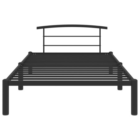 Cadre de lit sans matelas noir métal 100x200 cm