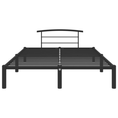 Cadre de lit sans matelas noir métal 160x200 cm