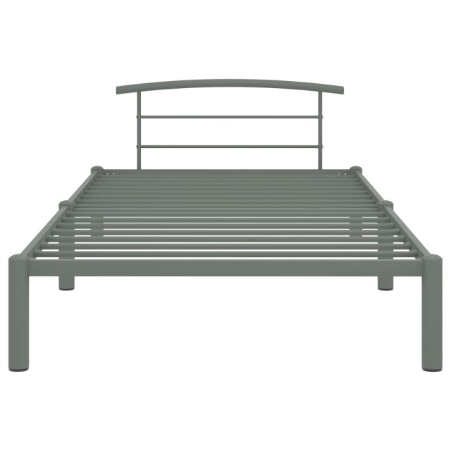 Cadre de lit sans matelas gris métal 90x200 cm