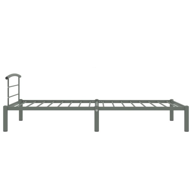Cadre de lit sans matelas gris métal 90x200 cm