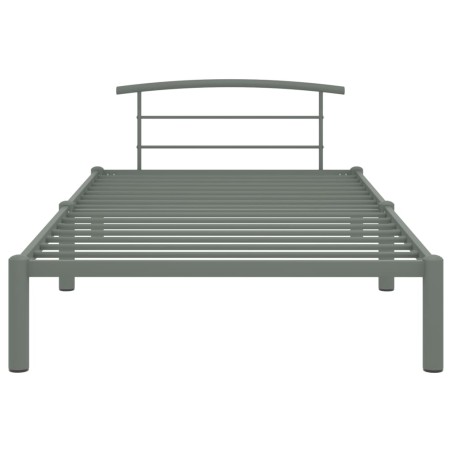 Cadre de lit sans matelas gris métal 100x200 cm