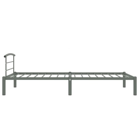 Cadre de lit sans matelas gris métal 100x200 cm