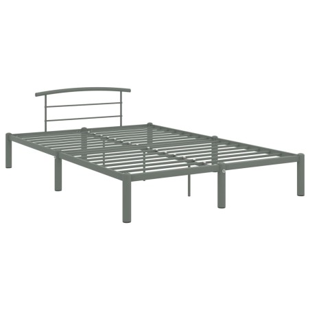 Cadre de lit sans matelas gris métal 160x200 cm