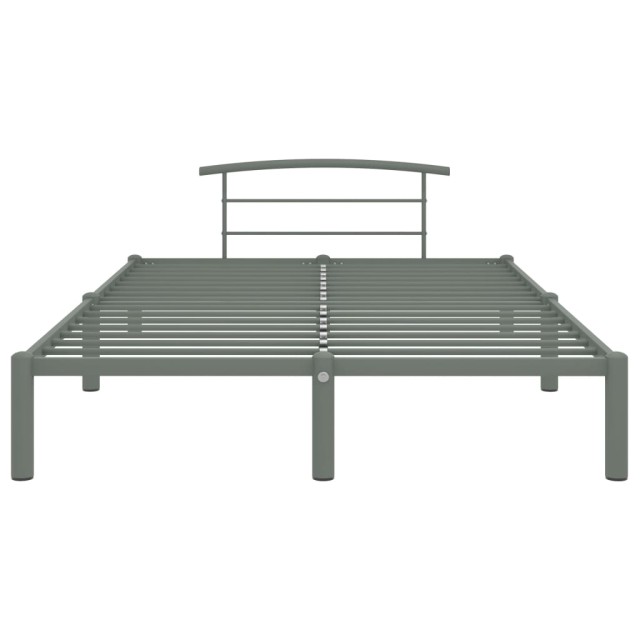 Cadre de lit sans matelas gris métal 160x200 cm