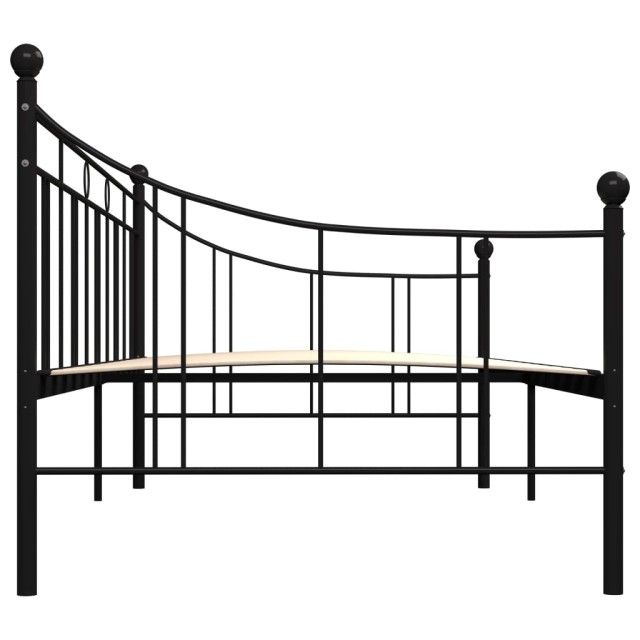 Cadre de lit de repos sans matelas noir métal 90x200 cm