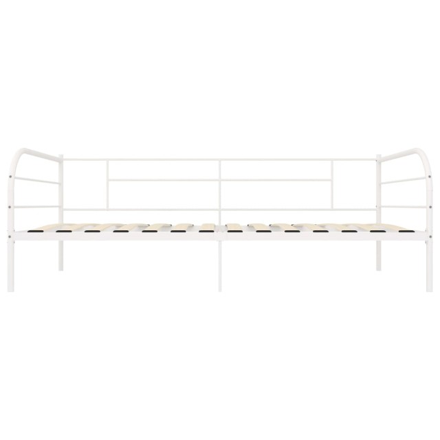 Cadre de lit de jour sans matelas blanc métal 90x200 cm